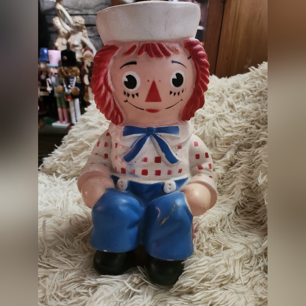 Vintage Raggedy Andy/Ann series coin bank